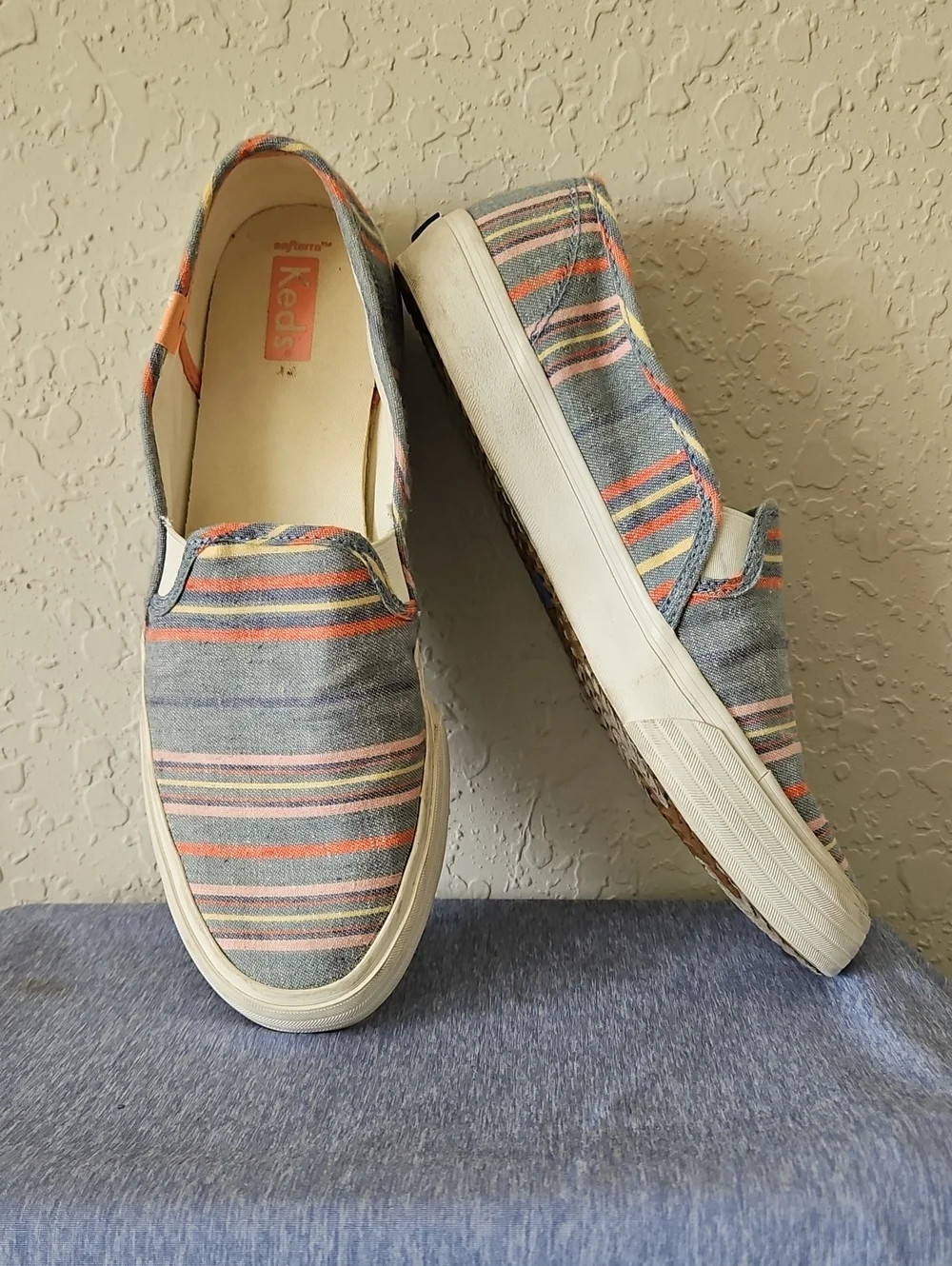 Keds Women's Slip-On Canvas Striped Loafers, Size 10